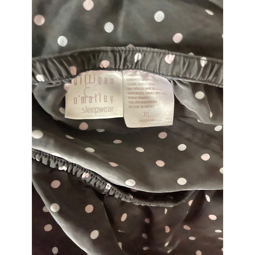 Women's Gilligan & O'Malley Black Polka Dot Pajama Pants Sleepwear Y2K SZ XL - Picture 5 of 7